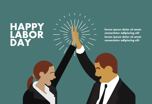 Happy arbetarklassdagen gratulationskort affärsman konceptet illustration w — Stock vektor