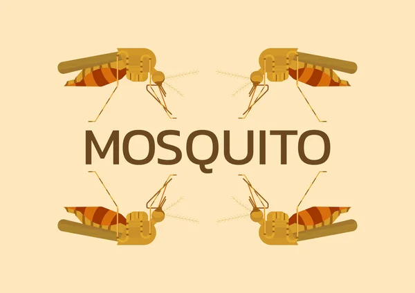 Mosquito Vintage Logo Vector Illustration, Origin diseases such a — стоковый вектор