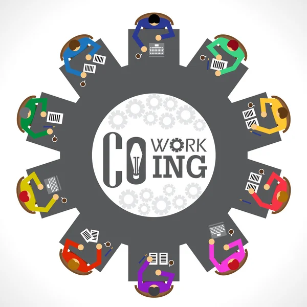 gear businessman co woking top view