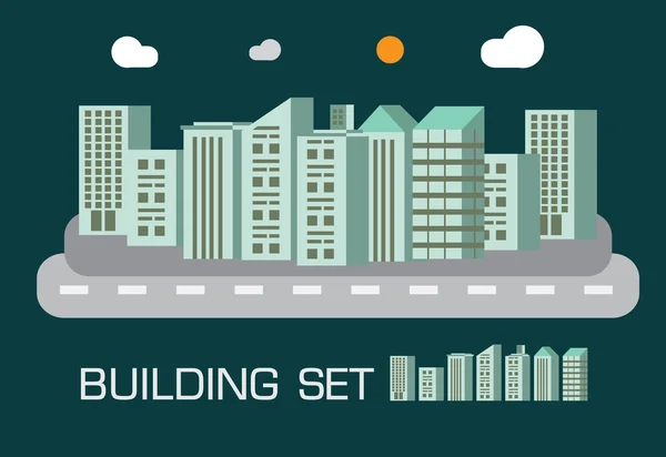 Building set green tone concept