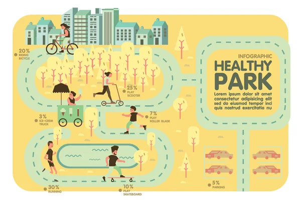 Healthy park Recreation info graphic — 图库矢量图片