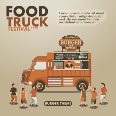 Gıda kamyon Festivali afiş ile gurme, Burger Tema