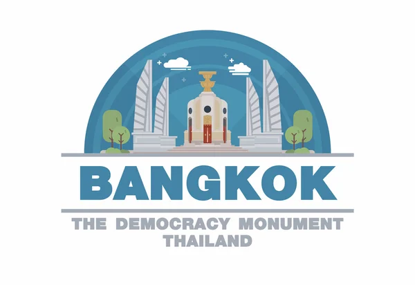 Monumento a la Democracia de Bangkok, Tailandia Logo símbolo plano — Archivo Imágenes Vectoriales