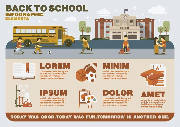 geri okul Infographic elemanları