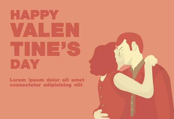 Poster, düz afiş veya Happy Valentine's Cou öpmek için arka plan