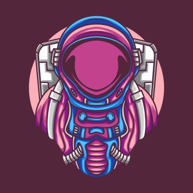 Kostüm vektörü illüstrasyonlu astronot