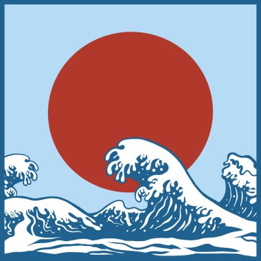 Japon dalga vektör çizimi