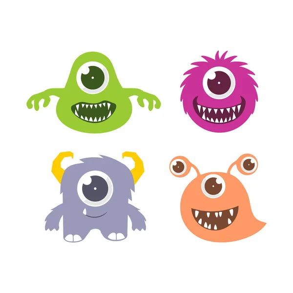 Modèle Vectoriel Logo Monstre Mignon — Image vectorielle