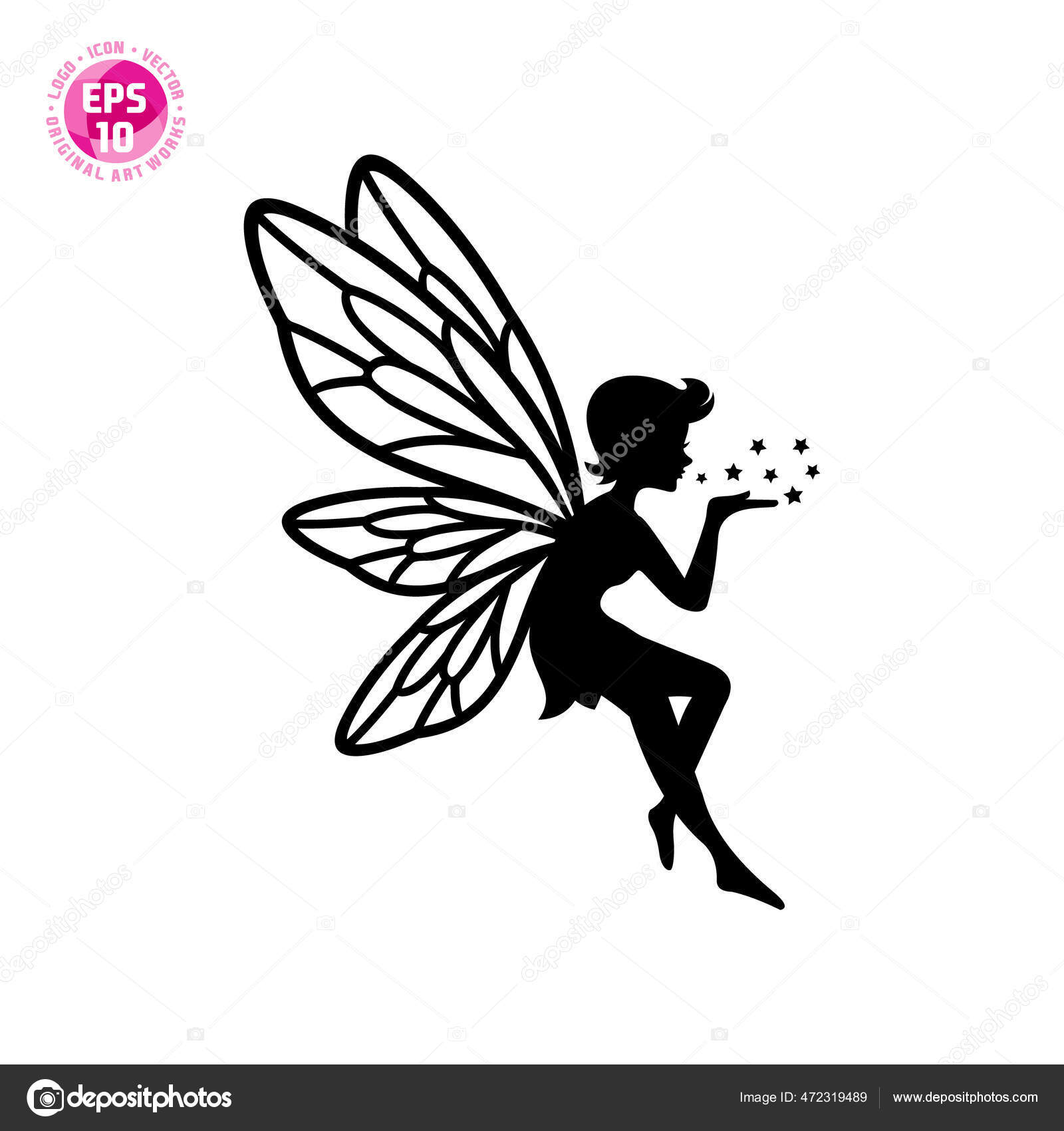 Beautiful Fairy Silhouette Vector Template Stock Vector by ©dalhaz.yahoo.com 472319489 beautiful-fairy-silhouette-vector-template-stock-vector-by-dalhaz-yahoo-com-472319489