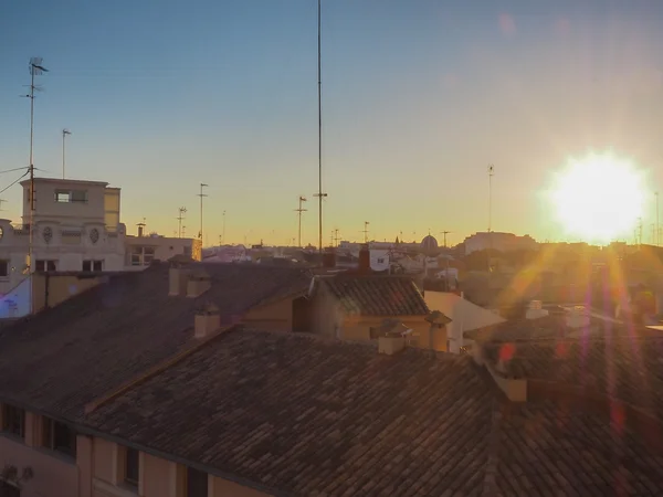 발렌시아, 스페인의 지붕에 선셋 — 스톡 사진