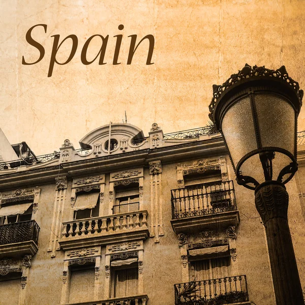 Pocztówka z Hiszpanii w vintage wygląd — Zdjęcie stockowe
