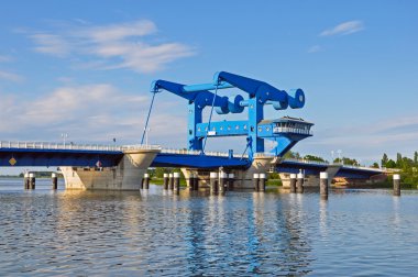 Blue bascule bridge clipart