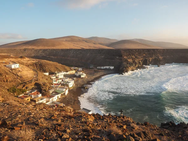 Veduta aerea di un villaggio di pescatori a Fuerteventura, Canarie — Foto Stock