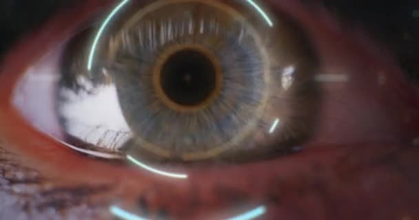 Closeup of eye biometrické ověřování — Stock video