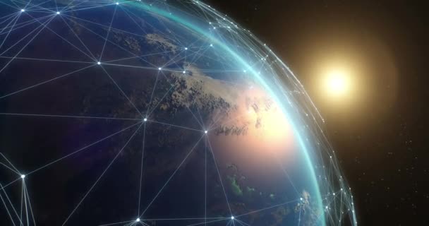 Conexiones de red modernas sobre la Tierra — Vídeo de stock