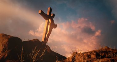 İsa çarmıha gerilmiş