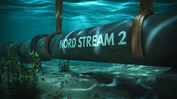 Construcción de tuberías de gas bajo el agua — Foto de Stock