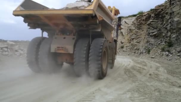 Truck with stones driving on road — Αρχείο Βίντεο