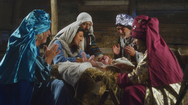 Wise Men visiting Jesus Christ after birth