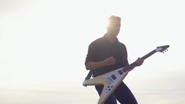 Виразні гітарист . — стокове відео