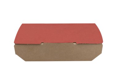 beyaz arka planda izole edilmiş karton yiyecek kutusu