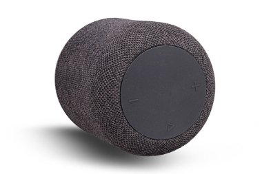 Siyah konuşmacı beyaz arkaplanda izole edildi