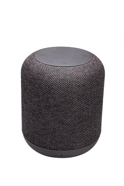 Siyah konuşmacı beyaz arkaplanda izole edildi