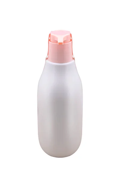 塑料瓶 装有独立于白色底座的分配器 — 图库照片