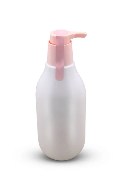 Botella Plástico Con Dispensador Aislado Sobre Fondo Blanco —  Fotos de Stock