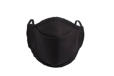 Kirliliğe, virüse, gribe ve korona virüsüne karşı korunmak için siyah kumaş tıbbi maske izole edildi