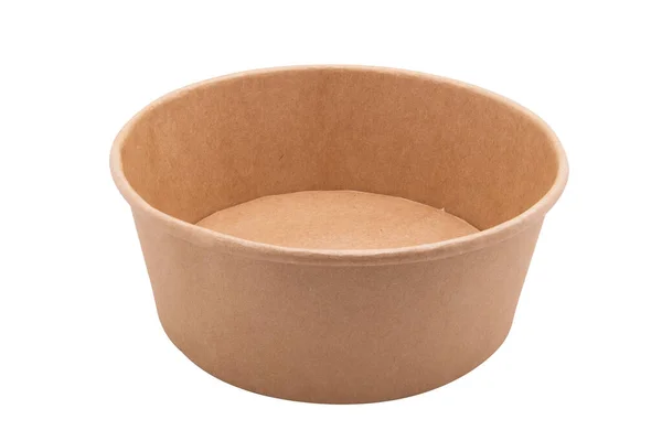 Büyük - paket yemek için boş kahverengi kağıt kutu - çorba, salata, yakın plan dondurma, maket
