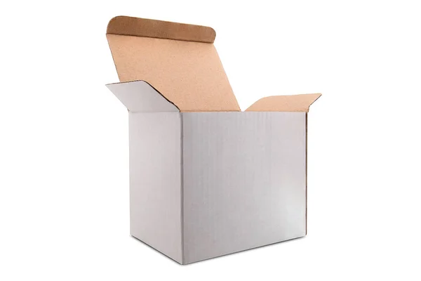 Caixa Cubo Branco Vazio Para Presentes Produtos Modelo Real Zombar — Fotografia de Stock