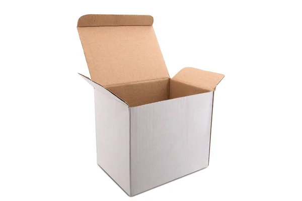 Leere White Cube Box Für Geschenke Und Produkte Echte Vorlage — Stockfoto