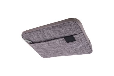 Bilgisayar - Kozmetik kumaş çantası beyaz arkaplanda izole edildi