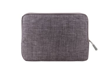 Bilgisayar - Kozmetik kumaş çantası beyaz arkaplanda izole edildi