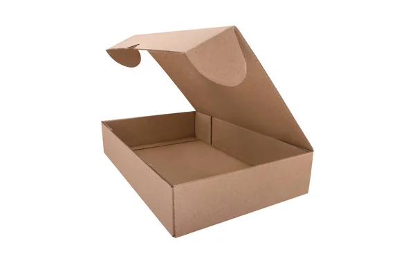 Caja Enrutador Caja Marrón Cartón Caja Paquete Artesanal Aislada —  Fotos de Stock