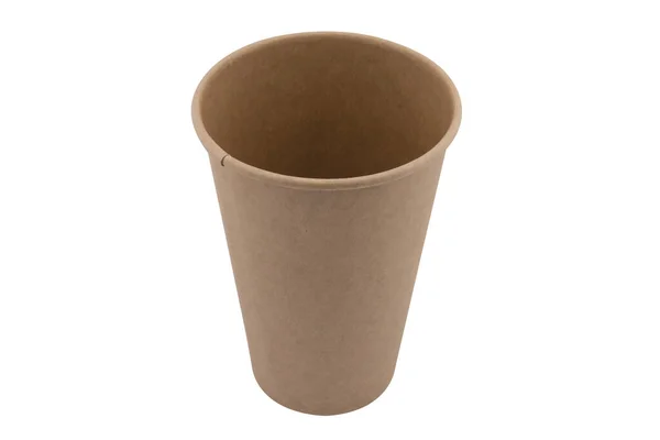 リサイクル紙 白地に隔離されたカートンカップ — ストック写真