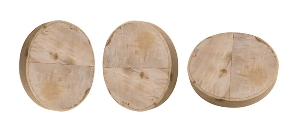 Otwarte Naturalne Drewniane Okrągłe Pudełko Izolowane Białym Tle — Zdjęcie stockowe