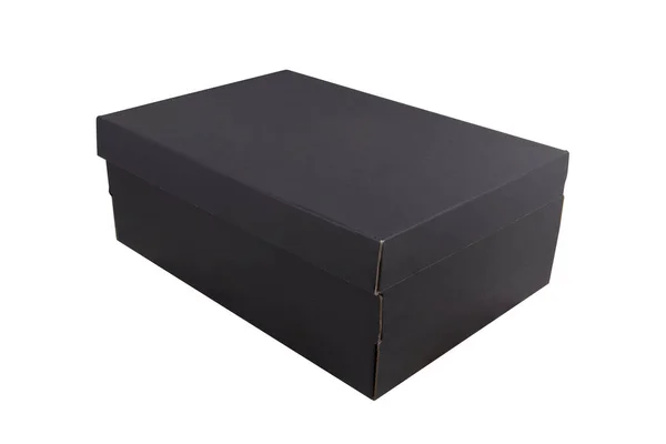 白い背景に隔離された黒い靴箱 — ストック写真