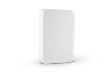 Manyetik kablosuz güç bankası beyaz arkaplanda izole edildi