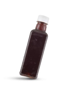 Buzlu kahve şişesi izole edilmiş beyaz arka plan.