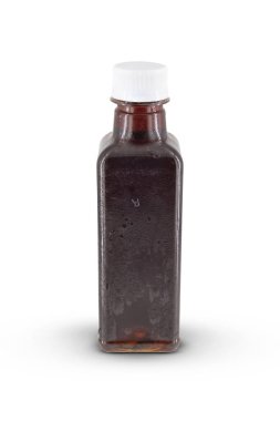 Buzlu kahve şişesi izole edilmiş beyaz arka plan.