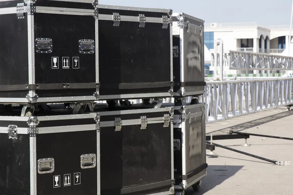 Estojo de cabo e estojos de voo para transportar equipamentos musicais saborosos Imagem De Stock