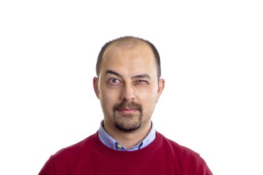 genç adam siyah izole komik bir surat