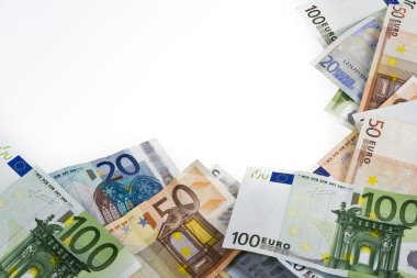 Euro banknot para kare yüz elli yirmi izole