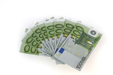 Euro banknot para yüz izole