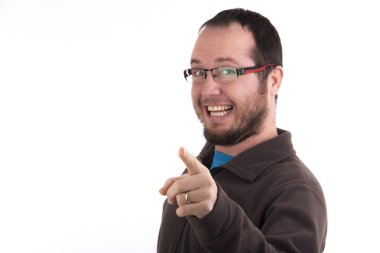 emin beyaz arka plan üzerinde başarılı adam gülümseyen izole