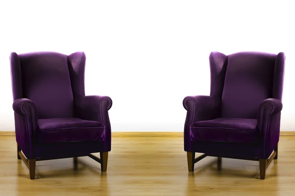 Velvet retro armchairs — Stock Photo, Image