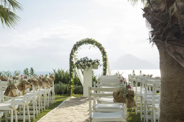 Свадебная церемония с видом на море Стоковая Картинка