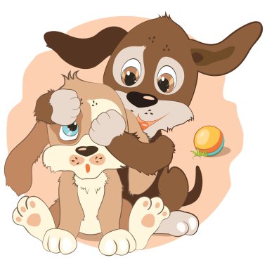 Vektör çizgi film küçük köpekler.